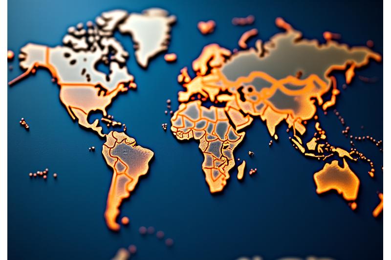 Carte du monde indiquant la présence globale de Chemin Étoile Voyages avec des bureaux à Paris et Londres et des représentants locaux