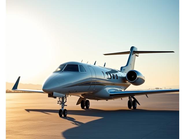 Jet privé de luxe sur un tarmac ensoleillé