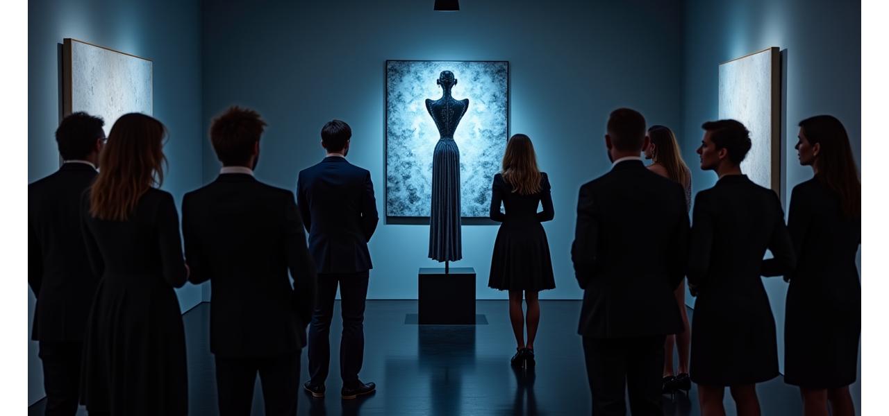Personnes élégantes assistant à une soirée privée dans une galerie d'art exclusive