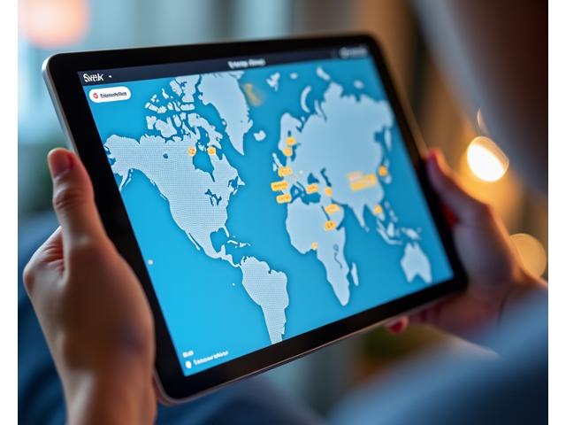 Une interface numérique élégante affichant un assistant IA conversationnel planifiant un itinéraire de voyage, avec des icônes représentant des points d'intérêt et des suggestions personnalisées.
